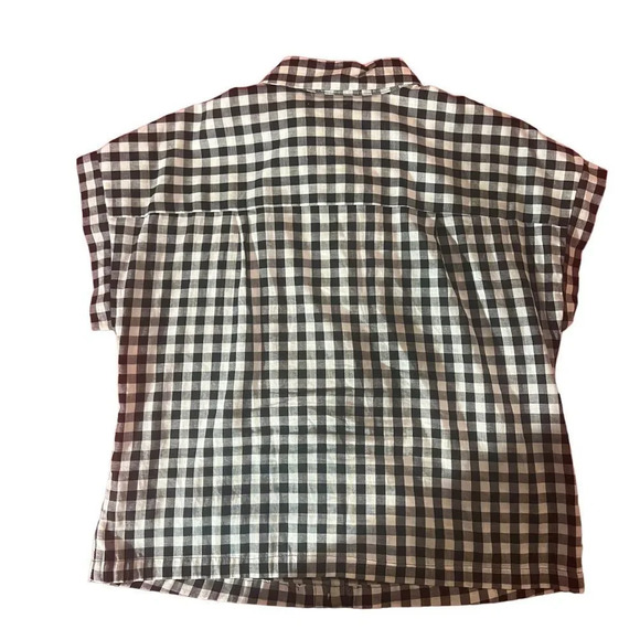 Who What Wear Buffalo Plaid Short Sleeve‎ Button Down 100% Cotton Shirt Size S - Picture 3 of 3